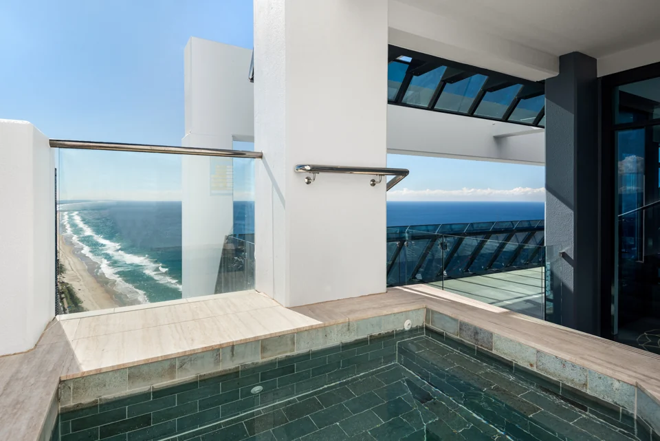 View the balcony spa