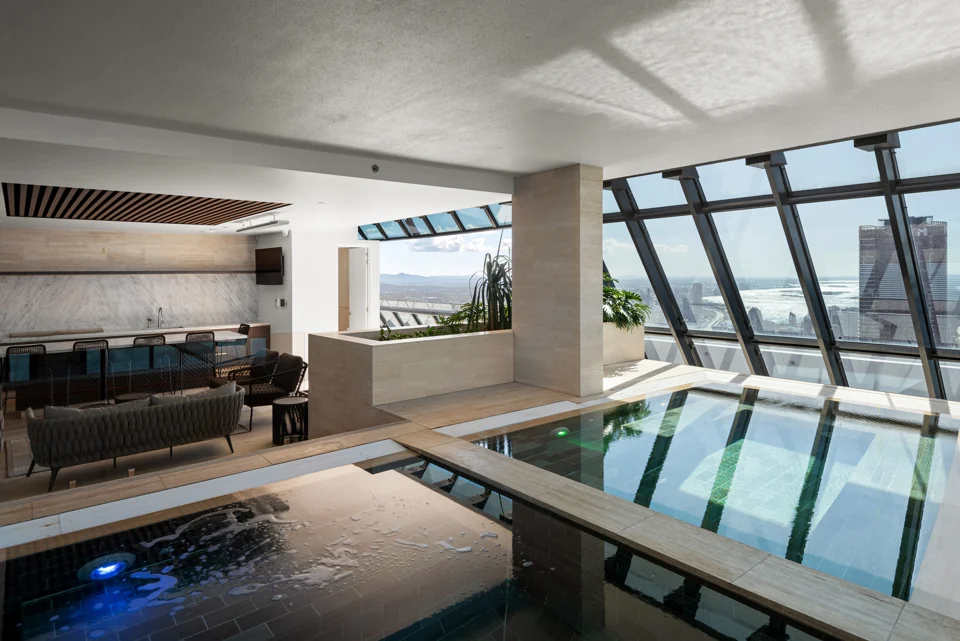 View the rooftop pool
