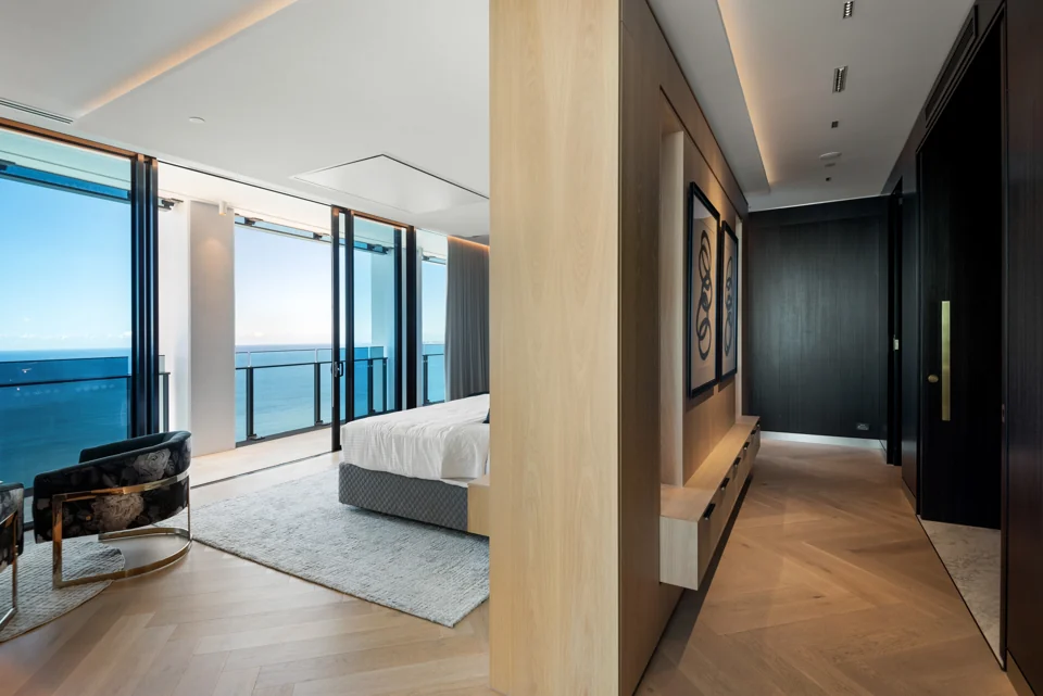 View the bedroom and balcony